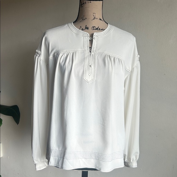 Joie Mirna Porcelain Peasant Boho Blouse Size XS NWT - Picture 2 of 13